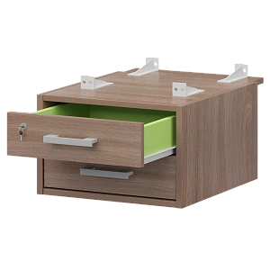 Тумба подвесная для столов на м/каркасе гл.730 мм Protech АМТ2-02М.73 Темный шимо/Белый фото