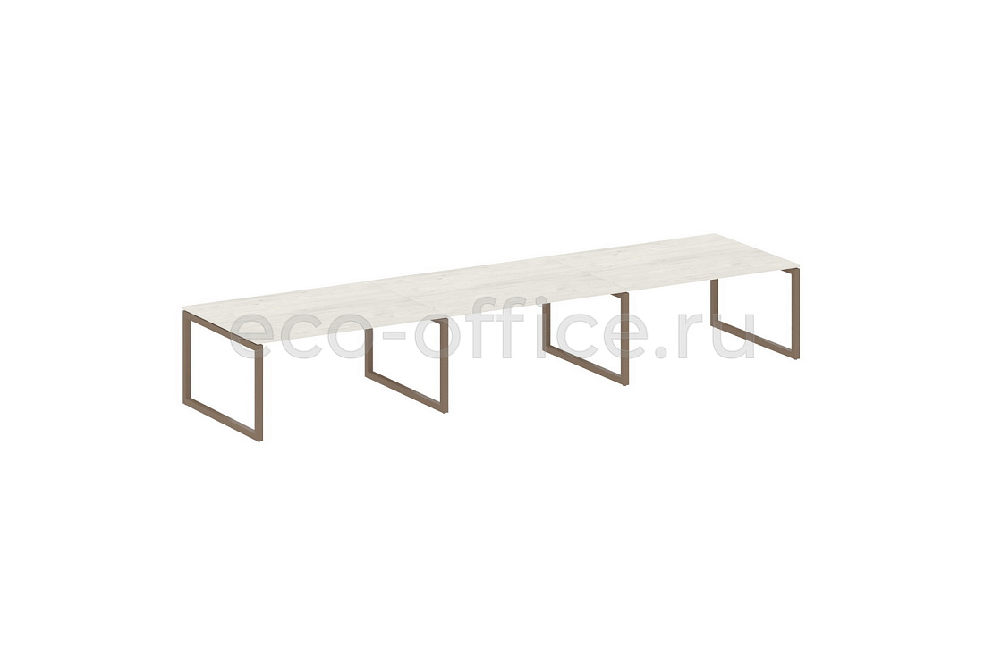 Стол переговорный (3 столешницы) METAL SYSTEM QUATTRO 5x5 50БО.ПРГ-3.4 Дуб Наварра / Мокко металл  стоимость