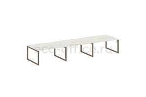 Стол переговорный (3 столешницы) METAL SYSTEM QUATTRO 5x5 50БО.ПРГ-3.4 Дуб Наварра / Мокко металл фото
