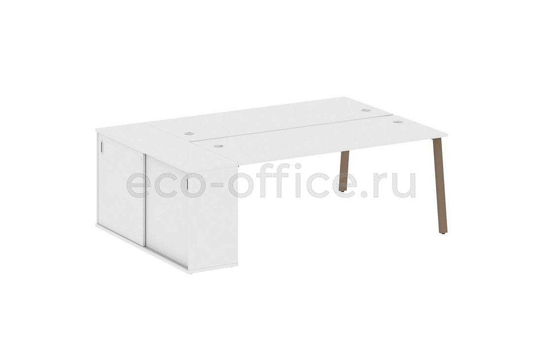 Рабочая станция с опорным шкафом-купе METAL SYSTEM STYLE БА.РС-СШК-1.5 Белый / Мокко металл  стоимость
