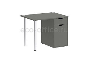 Стол на металлических опорах с тумбой HomeOffice VR.SP-3-98.1 Металлик фото