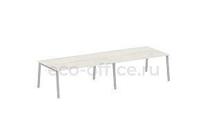 Стол переговорный (2 столешницы) METAL SYSTEM STYLE БА.ПРГ-2.5 Дуб Наварра / Серый металл фото