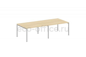 Стол переговорный (2 столешницы) METAL SYSTEM QUATTRO 4x4 40БП.ПРГ-2.3 Акация Лорка / Серый металл фото