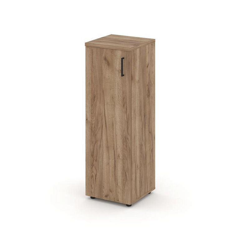 шкаф средний узкий style project sn.stu.e-204(l) дуб табак/черный ручки фото