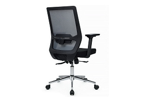 Кресло RV Chair FIX 851E-3D-M3 Серая сетка / Чёрная ткань фото