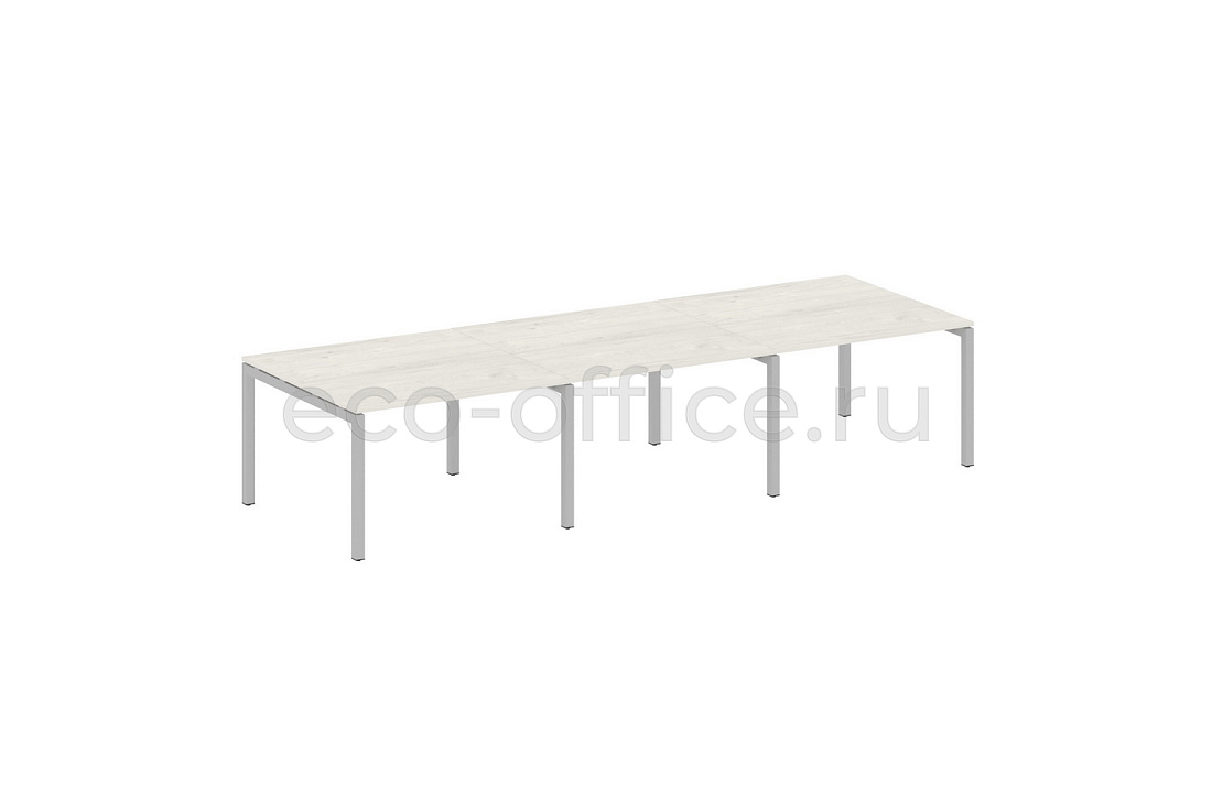 Стол переговорный (3 столешницы) METAL SYSTEM QUATTRO 5x5 50БП.ПРГ-3.2 Дуб Наварра / Серый металл  стоимость