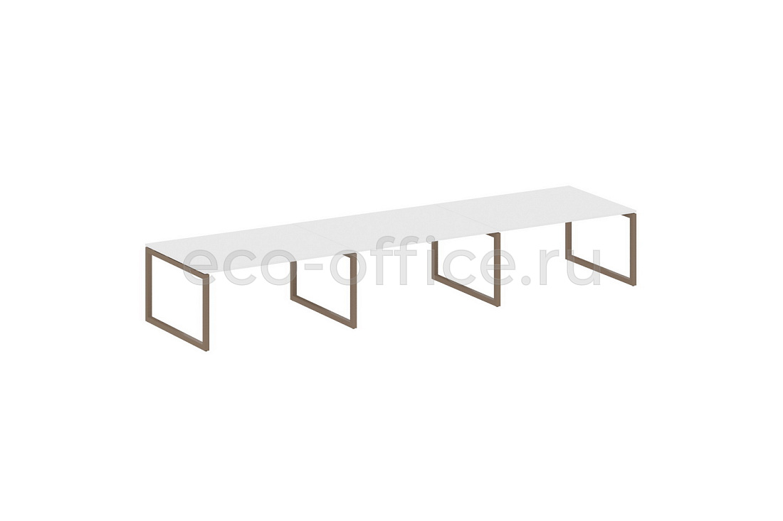 Стол переговорный (3 столешницы) METAL SYSTEM QUATTRO 5x5 50БО.ПРГ-3.4 Белый / Мокко металл  стоимость