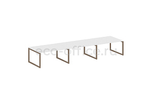 Стол переговорный (3 столешницы) METAL SYSTEM QUATTRO 5x5 50БО.ПРГ-3.4 Белый / Мокко металл фото