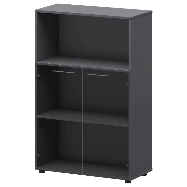 шкаф средний с нишей со стеклом protech смш38.28s графит фото