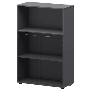 Шкаф средний с нишей со стеклом Protech СМШ38.28S Графит фото