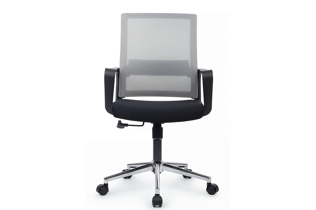 кресло rv chair mint m1029mbe серая сетка / чёрная ткань фото