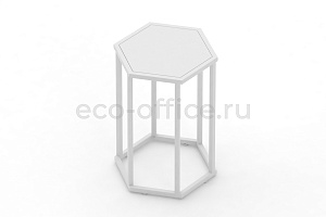 Стол журнальный HEX-600 Белый / Белый металл фото