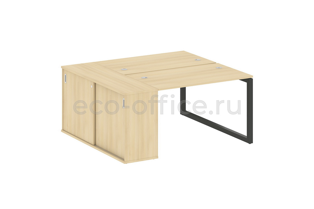 Рабочая станция с опорным шкафом-купе METAL SYSTEM QUATTRO 5x5 50БО.РС-СШК-1.2 Акация Лорка / Антрацит металл  стоимость