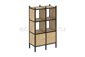 Комплект наборного стеллажа LOFT VR.L-03 Тиквуд Светлый / Чёрный металл фото