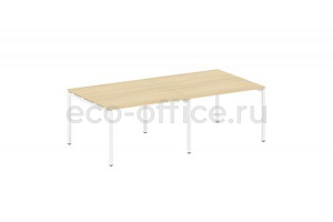 Стол переговорный (2 столешницы) METAL SYSTEM QUATTRO 4x4 40БП.ПРГ-2.2 Акация Лорка / Белый металл фото