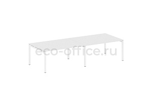Стол переговорный (2 столешницы) METAL SYSTEM QUATTRO 5x5 50БП.ПРГ-2.4 Белый / Белый металл фото