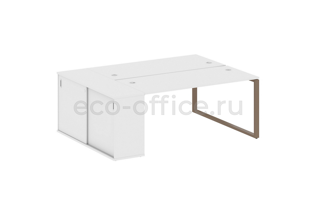 Рабочая станция с опорным шкафом-купе METAL SYSTEM STYLE БО.РС-СШК-1.4 Белый / Мокко металл  стоимость