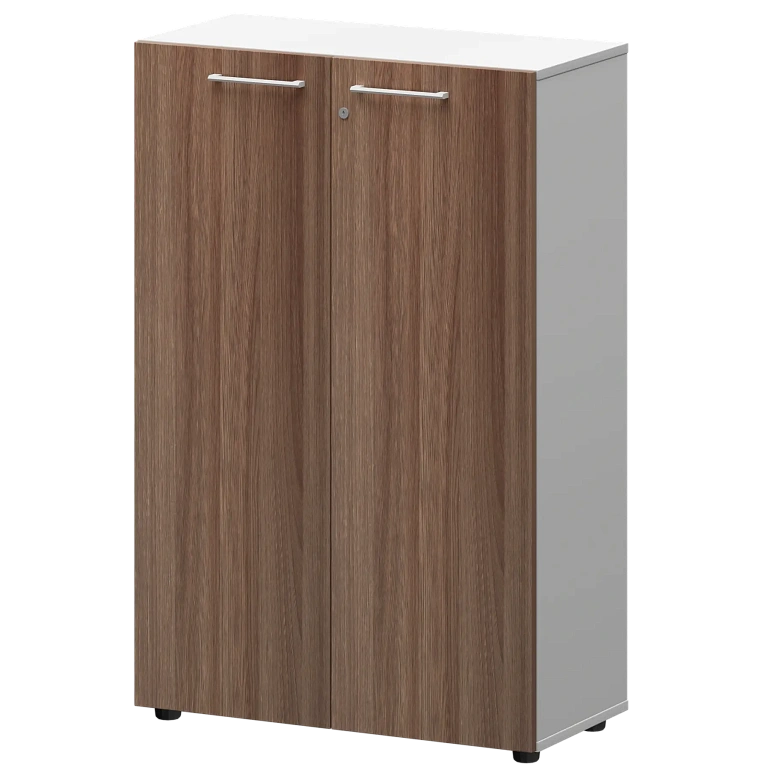 шкаф средний закрытый protech смш38f(б) темный шимо/белый фото