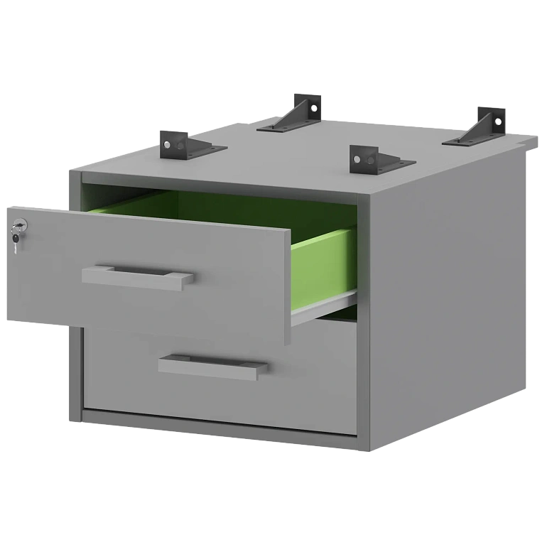 тумба подвесная для столов на м/каркасе гл.730 мм protech амт2-02ц.73 серый фото