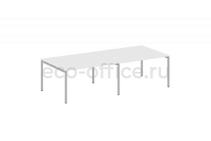 Стол переговорный (2 столешницы) METAL SYSTEM QUATTRO 4x4 40БП.ПРГ-2.3 Белый / Серый металл фото