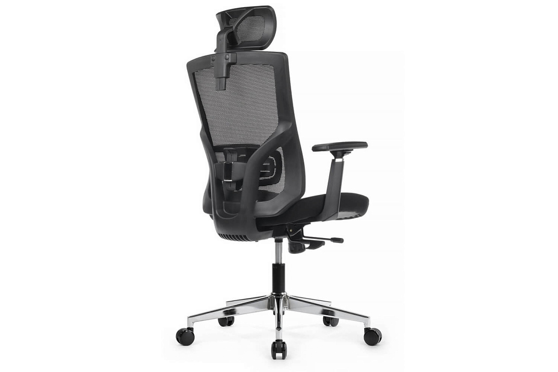 кресло rv chair step a2320 чёрная сетка / чёрная ткань фото