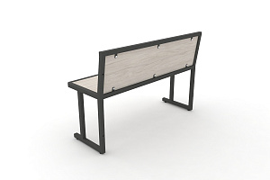 Скамья учебная двухместная DESK DK-1100L Денвер Светлый / Антрацит металл фото
