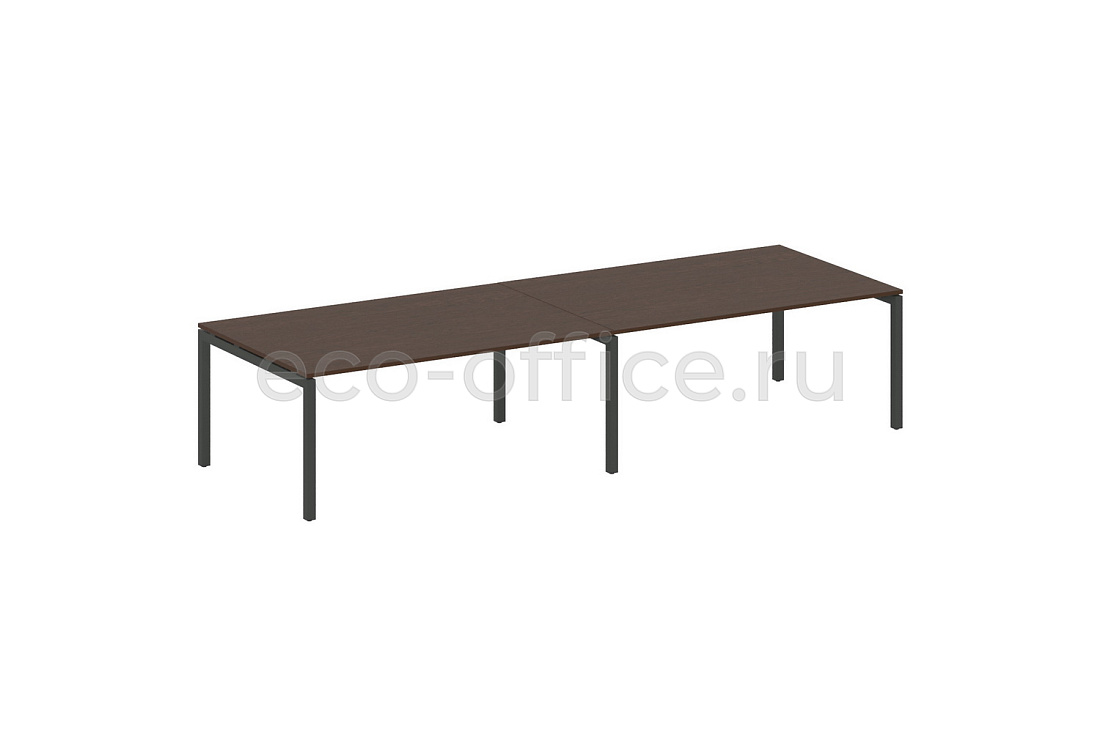 Стол переговорный (2 столешницы) METAL SYSTEM QUATTRO 5x5 50БП.ПРГ-2.5 Венге Цаво / Антрацит металл  стоимость