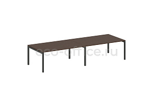 Стол переговорный (2 столешницы) METAL SYSTEM QUATTRO 5x5 50БП.ПРГ-2.5 Венге Цаво / Антрацит металл фото
