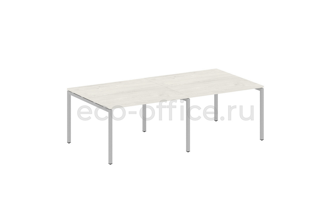 Стол переговорный (2 столешницы) METAL SYSTEM QUATTRO 4x4 40БП.ПРГ-2.2 Дуб Наварра / Серый металл  стоимость
