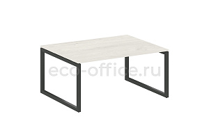 Стол переговорный (1 столешница) METAL SYSTEM QUATTRO 5x5 50БО.ПРГ-1.4 Дуб Наварра / Антрацит металл фото