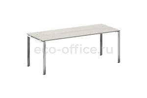 Стол рабочий руководителя METAL SYSTEM DIRECT БП.СРР-6.8 Дуб Наварра / Нержавеющая сталь фото