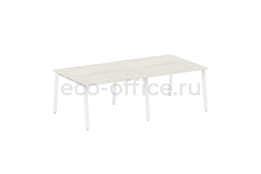Стол переговорный (2 столешницы) METAL SYSTEM STYLE БА.ПРГ-2.2 Дуб Наварра / Белый металл  стоимость