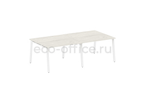 Стол переговорный (2 столешницы) METAL SYSTEM STYLE БА.ПРГ-2.2 Дуб Наварра / Белый металл фото