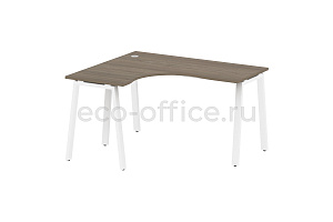 Стол криволинейный левый METAL SYSTEM STYLE БА.СА-3 (L) Вяз Благородный / Белый металл фото