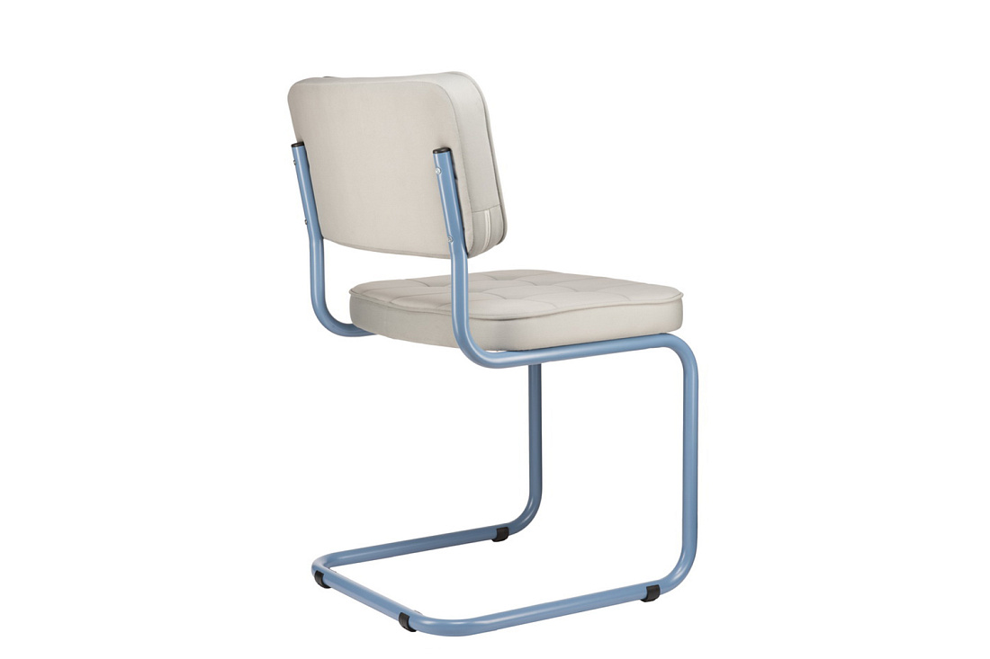 комплект конференц-кресел eco-chair colombo comfort clm-05 серый велюр / синий пудровый металл фото