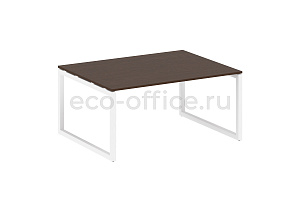 Стол переговорный (1 столешница) METAL SYSTEM QUATTRO 5x5 50БО.ПРГ-1.4 Венге Цаво / Белый металл фото