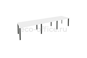 Стол переговорный (3 столешницы) ONIX O.MP-PRG-3.3 Белый Бриллиант / Антрацит металл фото