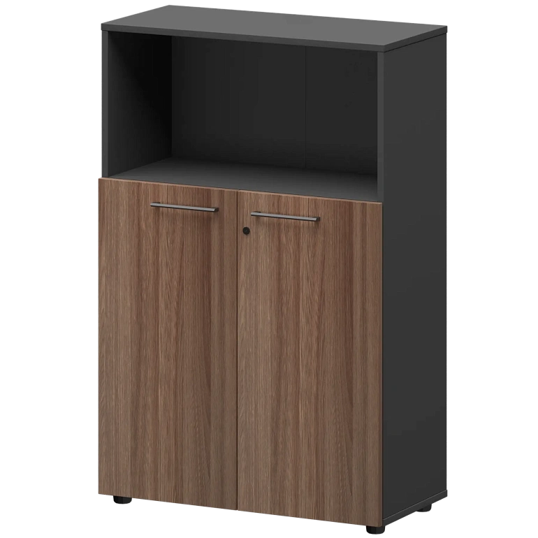 шкаф средний с нишей protech смш38.28f темный шимо/графит фото