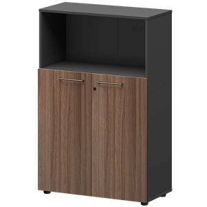 Шкаф средний с нишей Protech СМШ38.28F Темный шимо/Графит фото