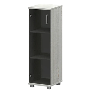 Стеллаж низкий узкий с стеклянным фасадом Protech "НТ-440;НТ-601стл" Сосна винтер фото