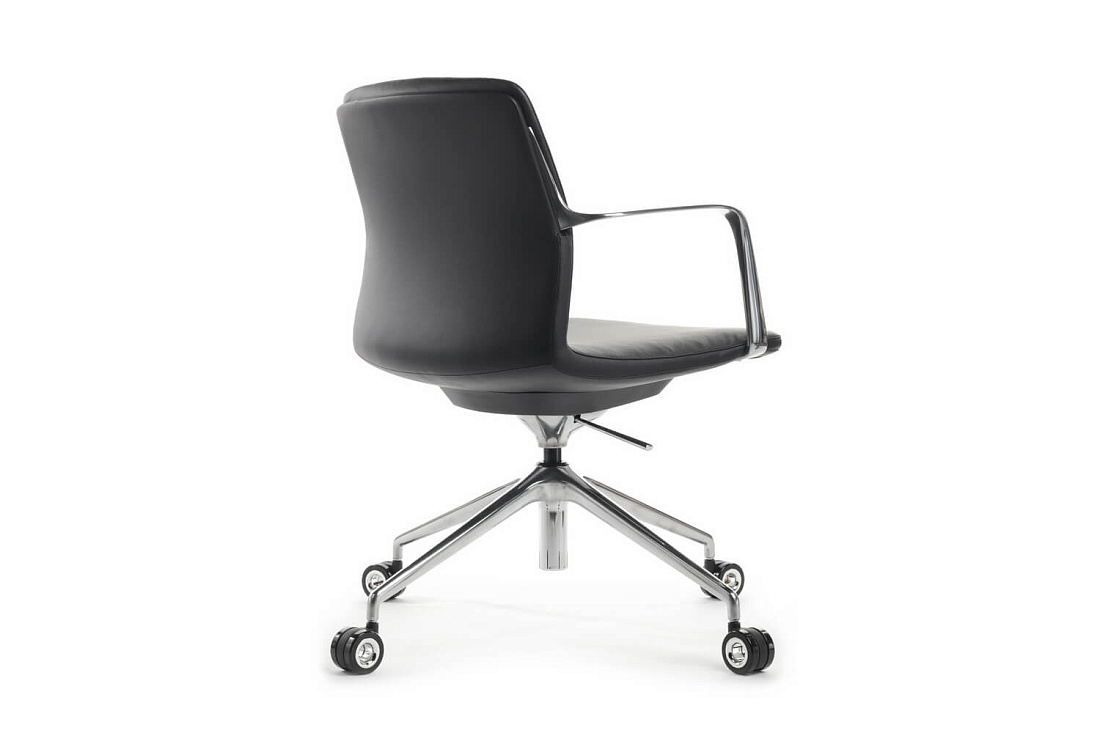 Конференц-кресло RV Design PLAZA-M FK004-B12 Чёрная кожа  стоимость