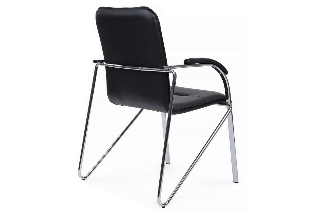 конференц-кресло rv chair самба на гальванических опорах smb-01h чёрная экокожа фото