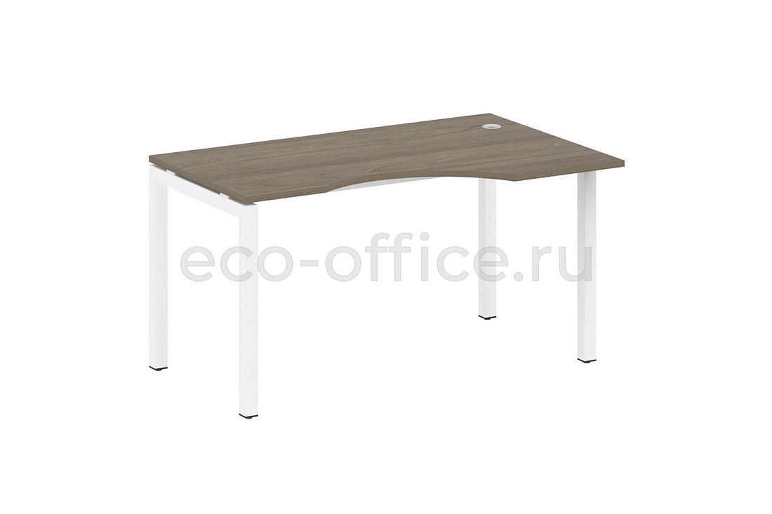 Стол криволинейный правый METAL SYSTEM QUATTRO 5x5 50БП.СА-2 Пр Вяз Благородный / Белый металл купить в Москве