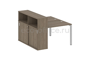 Рабочая станция с опорным шкафом-купе METAL SYSTEM STYLE БП.РС-СШК-2.1 Вяз Благородный / Серый металл фото