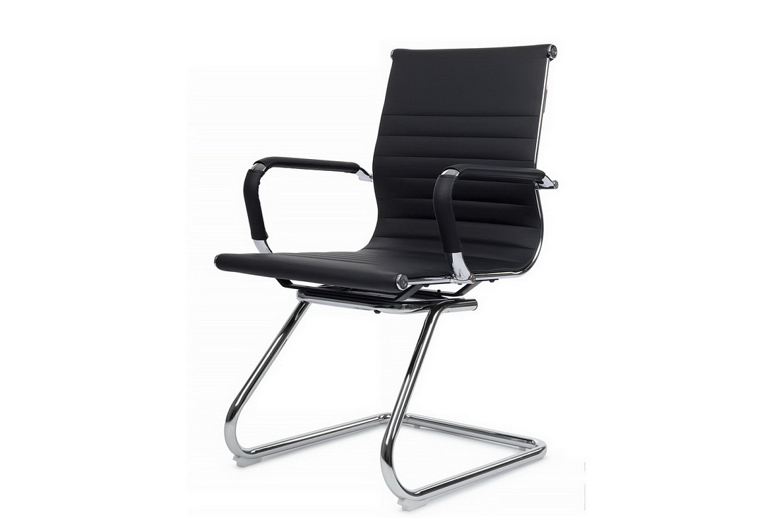Конференц-кресло RV Chair HUGO 6002-3EC Чёрная экокожа  стоимость