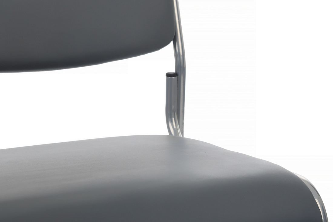кресло rv chair nix omkl-01 серая экокожа / хром металл фото