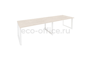 Стол переговорный (2 столешницы) ONIX O.MO-PRG-2.4 Денвер Светлый / Белый металл фото