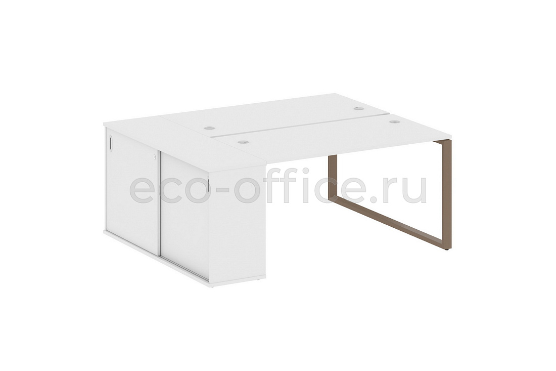 Рабочая станция с опорным шкафом-купе METAL SYSTEM STYLE БО.РС-СШК-1.3 Белый / Мокко металл  стоимость