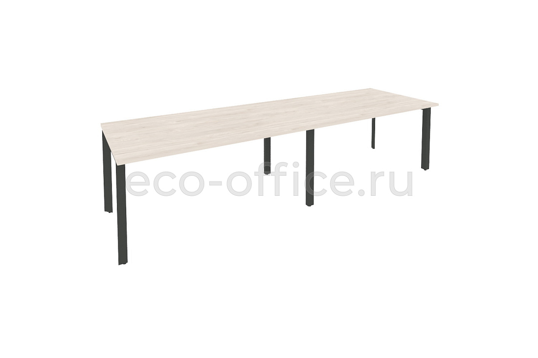 Стол переговорный (2 столешницы) ONIX O.MP-PRG-2.4 Денвер Светлый / Антрацит металл купить в Москве