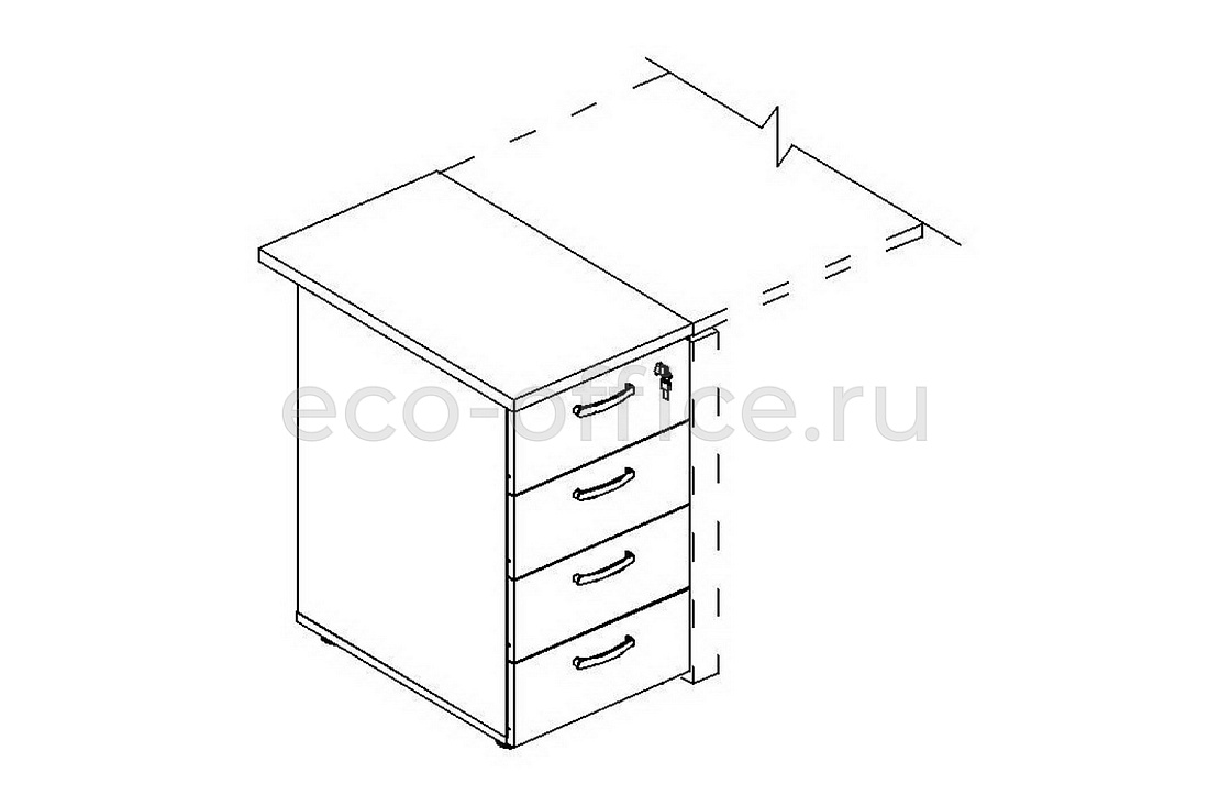 Тумба приставная 4-х ящичная с замком ALBERO А4 9221 Мокко Премиум  стоимость